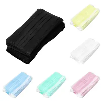 

50Pcs/Set 3 Layers Disposable Mouth Mask Non-Woven Earloop Mouth-Muffle Anti-Fog PM2.5 Protective Dust Air Pollution Respirator