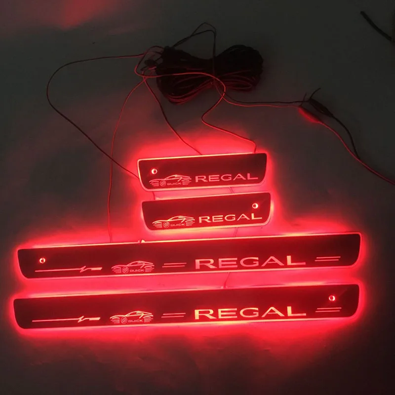4 шт./подходит для BULCK REGAL потокового динамического светодиодный лампы двери Добро пожаловать педаль/динамическое освещение порог транспортного средства для Регал 10-19