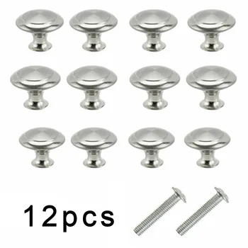 

Drawer Door Knob Kitchen DIY With Screws Bookcase Handle Brushed 12 Pcs