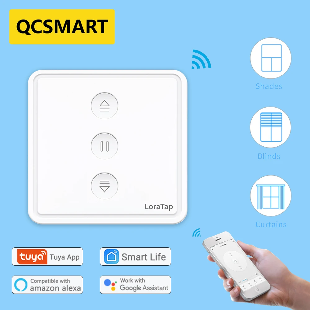 Tuya Smart Life EU WiFi Curtain Physical Wall Switch for Blinds Roller Shutter App Timer Support Google Home Alexa Voice Control loratap roller shutter windows curtain wifi blinds motor switch tuya smart life app google home alexa voice control automation
