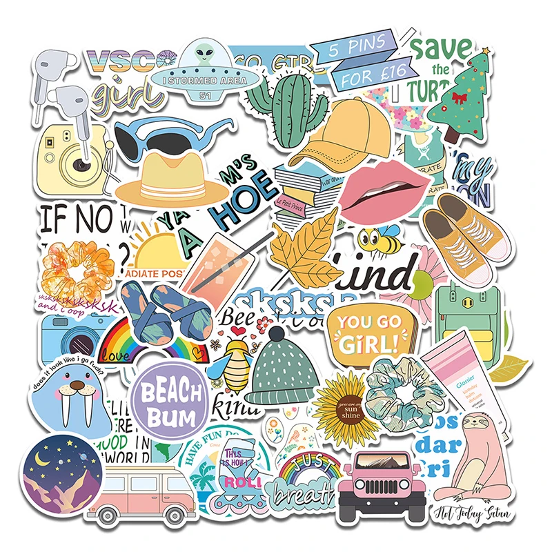 

50PCS Cute Stickers Cartoon Decal For Travel Luggage Laptop Phone Decoration Classic Toy Sticker for Kids Gift