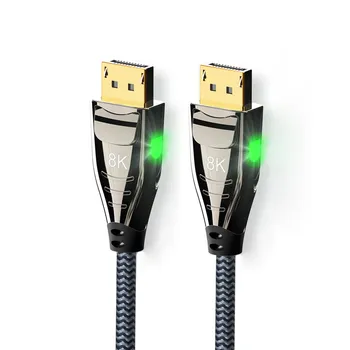 

Jimier DisplayPort 1.4 8K 60hz Cable Ultra-HD UHD 4K 144hz DP to DP Cable 7680*4320 with LED Light