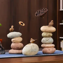 Маленькая птичка, стоящая на наборных камнях, скульптура для гостиной, композиция, ваза, современный декор, для дома, ваза для цветов из смолы, свадебная ваза