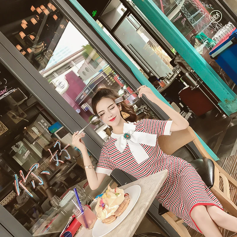 Консервативный стиль вязаное платье 2020 Ранняя осень новая мода Корейская версия