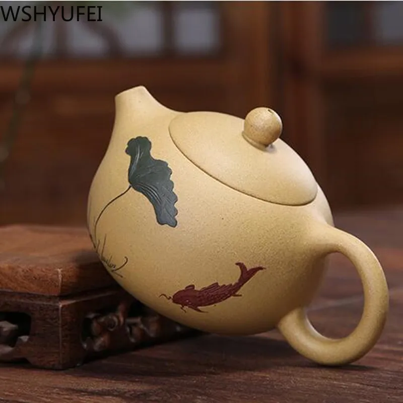 Чайный горшок Исин фиолетовая глина xi shi чайник руда красота китайский чайник кунг-фу 188 отверстие в шарике фиолетовый песок на заказ высококачественный подарок 200 мл