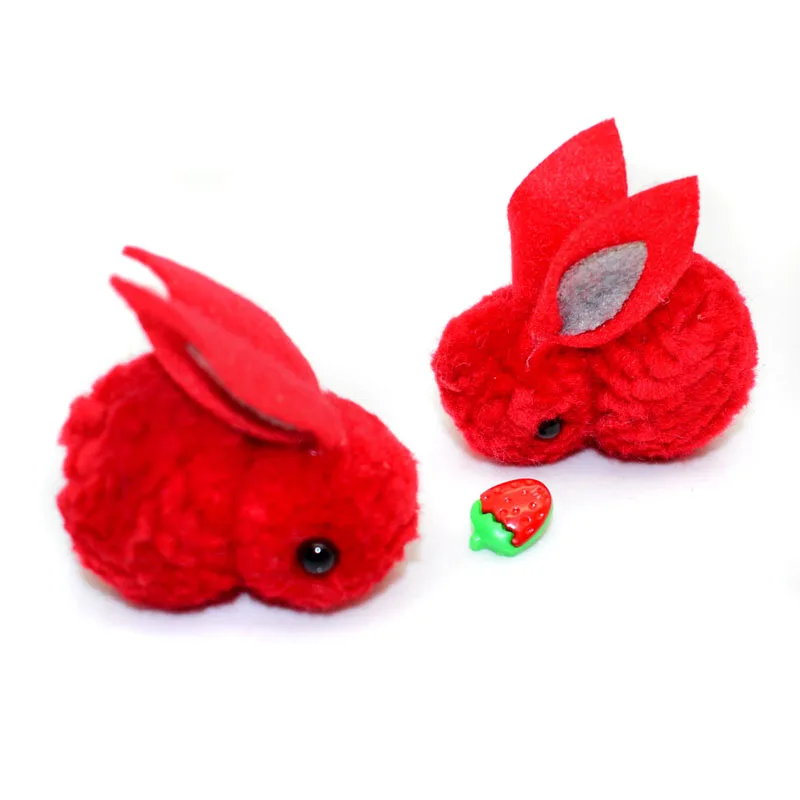 Red 4 шт./лот мягкий мини-кролик плюшевый кролик куклы животных для игрушки куклы DIY Свадебные украшения подарки - Цвет: Red