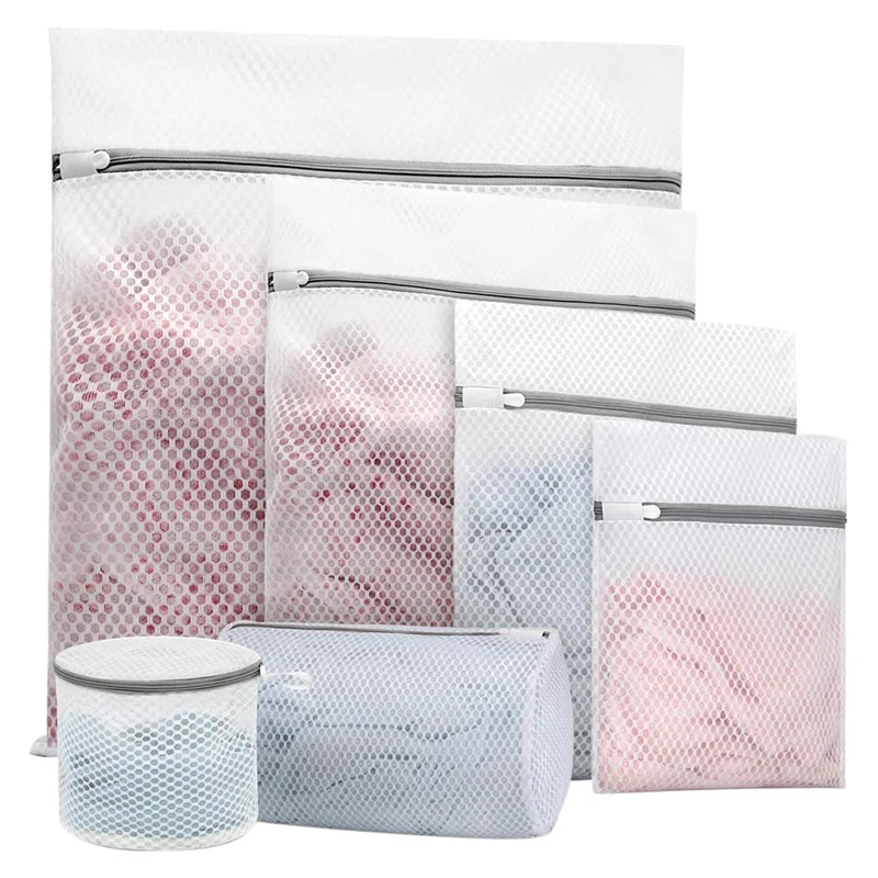 6Pcs Durable Honeycomb Mesh Laundry Bags for Delicates (6 Different Sizes) Honeycomb Net Laundry Bag