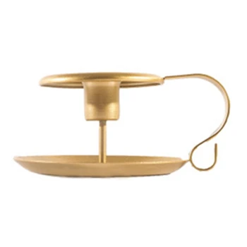 

Golden Tea Cup Candle Holder Long Rod Aromatherapy Candle Device Wedding Party Table Decoration