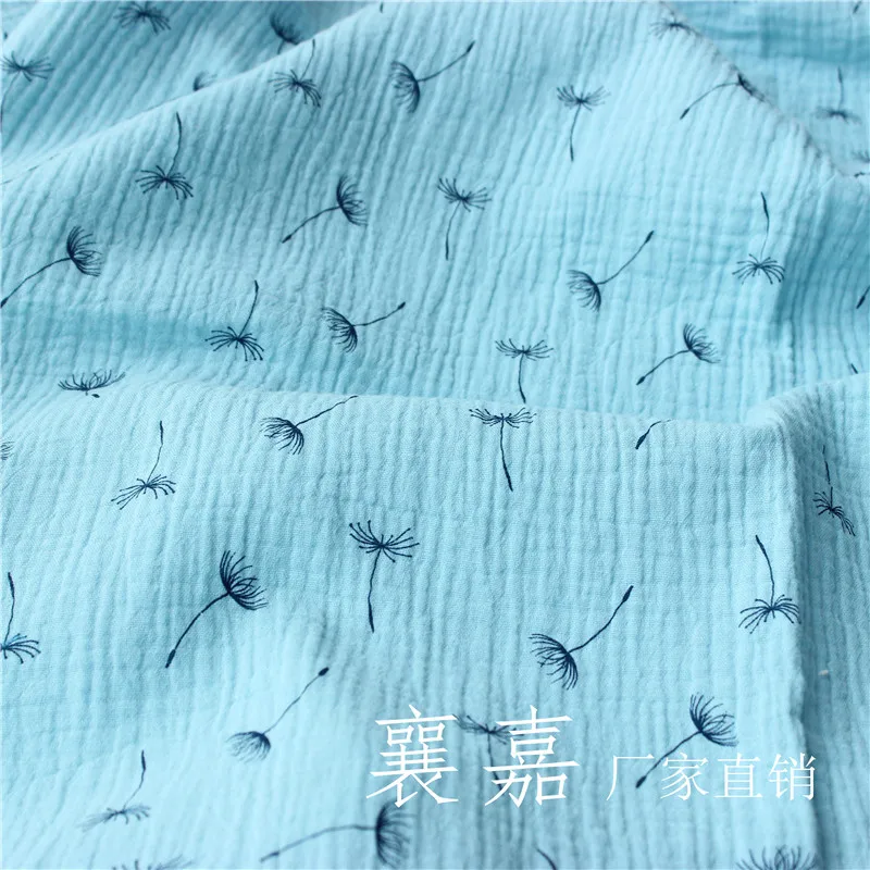 135cm X50cm High Quality Soft Thin Double Crepe Feather Texture Floral Cotton Fabric, Make Shirt, Dress, Underwear, Cloth 160g/m