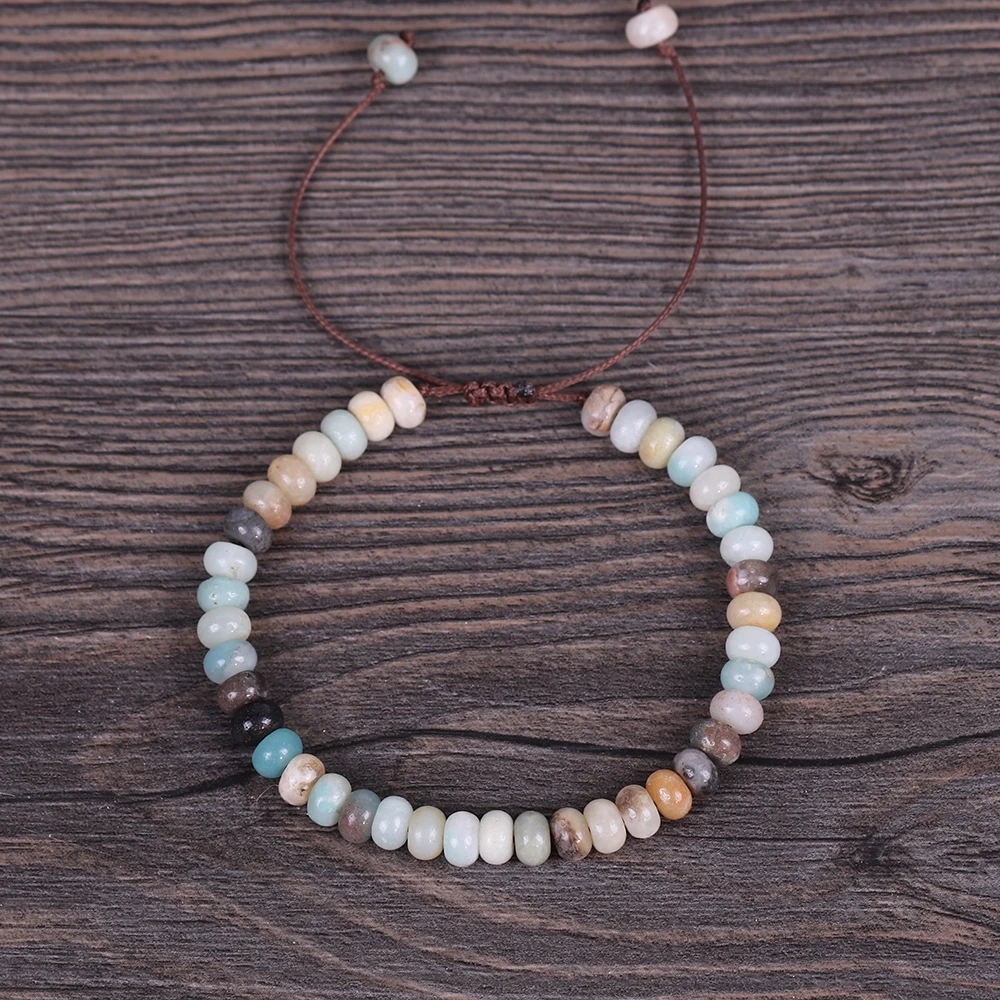 Плетеный браслет ручной работы очаровательные натуральные камни Amazon Stone Pulsera браслеты бусины из амазонита мужские и женские шикарные браслеты унисекс