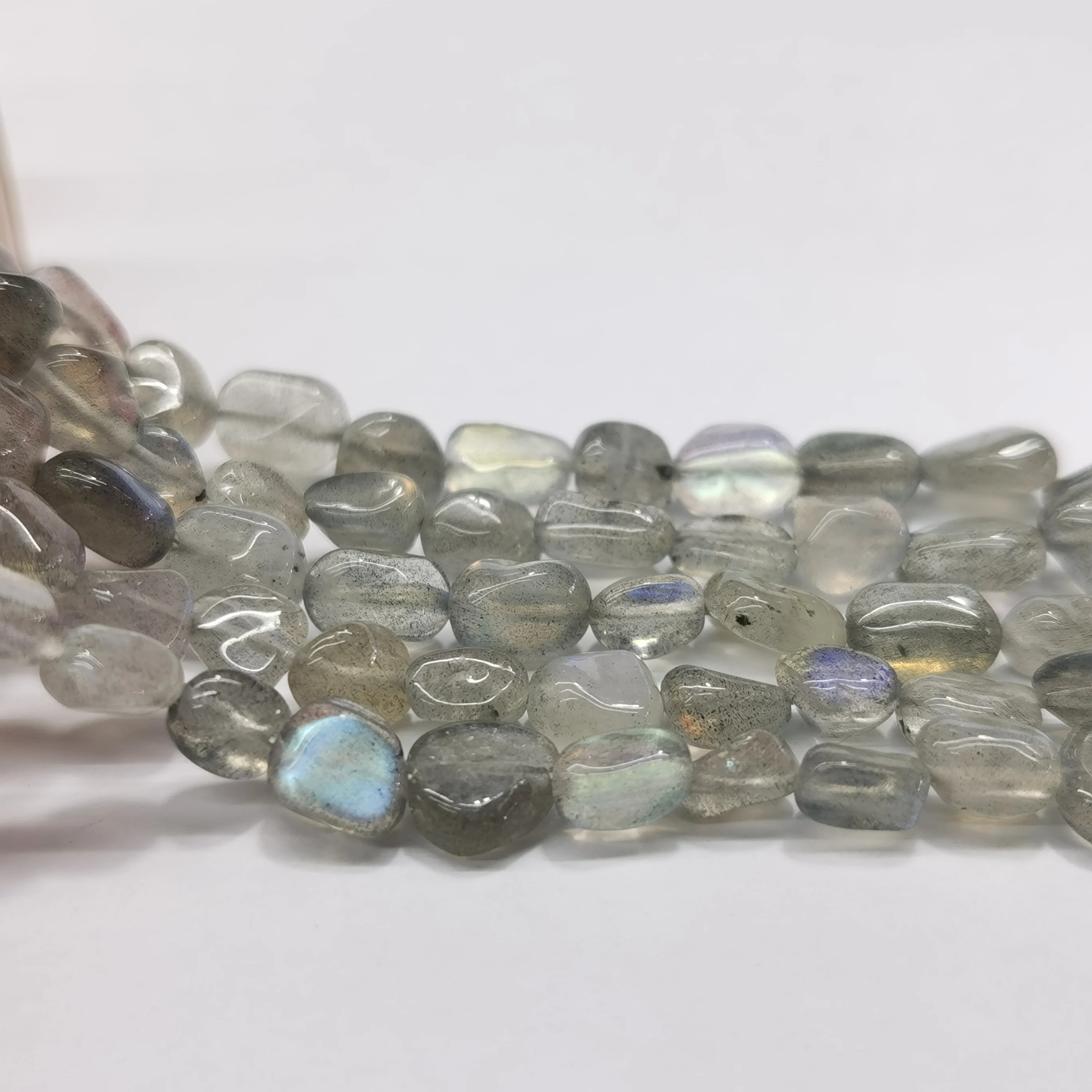 

Natural 5'8 feldspar blue moonlight DIY with long chain