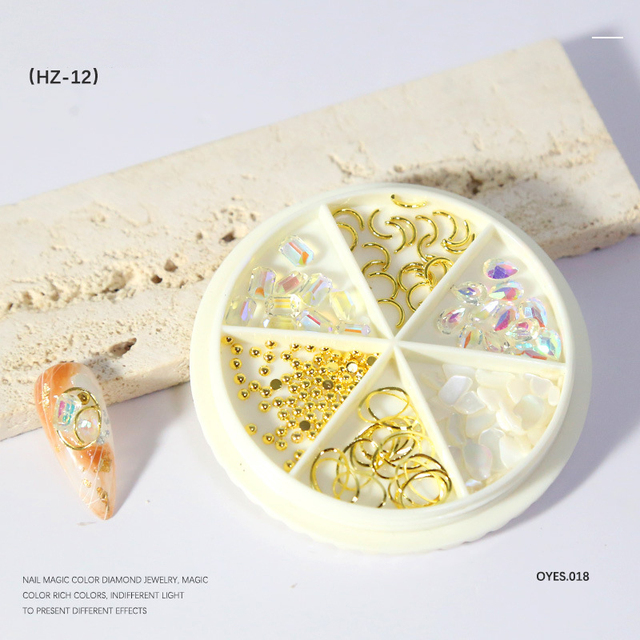 Color Chameleon Stone Nail Rhinestone Cavair Glitter Nails Pearl Beads 3D Nail Art Decoration In Wheel Accessories