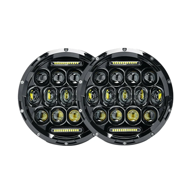 

2x7 Inch LED75W Round Headlights, High and Low Beam Headlights, Suitable for Harley Jeep Wrangler JK TJ LJ Auto Parts