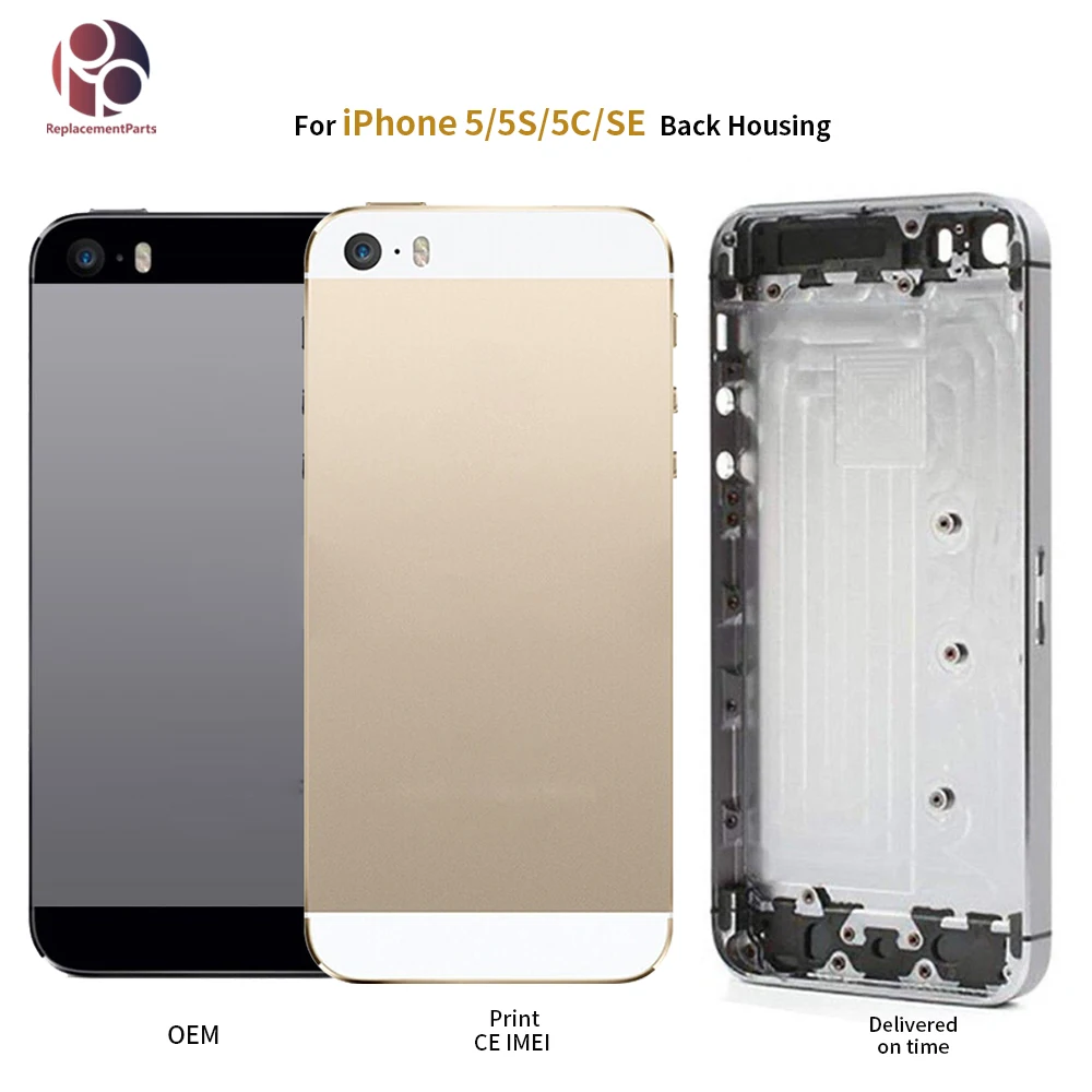 

10Pcs Back Housing For IPhone 5 5G 5S SE Battery Rear Door Cover Middle Frame Chassis Body + IMEI Replacement