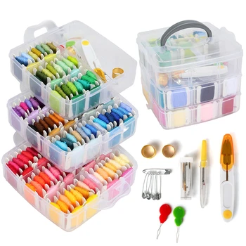 

1pc Looen Embroidery Thread Floss Set 150 Colors Cross Stitch Floss Threads Scissors Needles Sewing Accessories Kit for Women