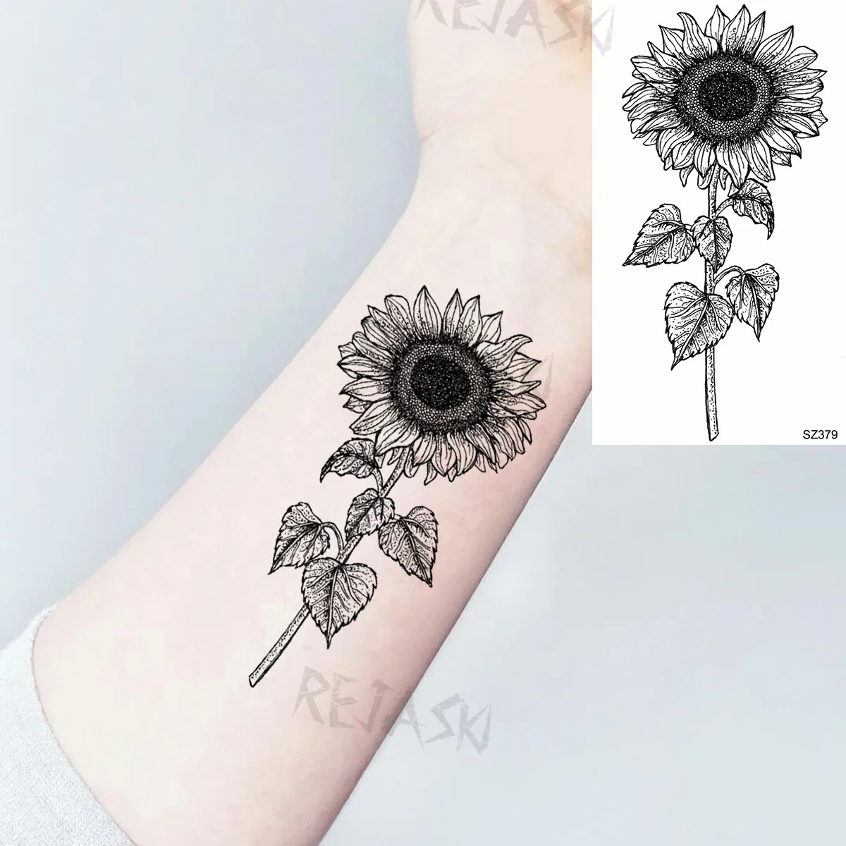 Schwarz Geometrische Berg Wald Temporäre Tattoos Für Frauen Erwachsene  Sonnenblumen Flamingo Gefälschte Tattoo Handgelenk Waschbar Tatoos  Aufkleber - AliExpress, image size:1200x1200