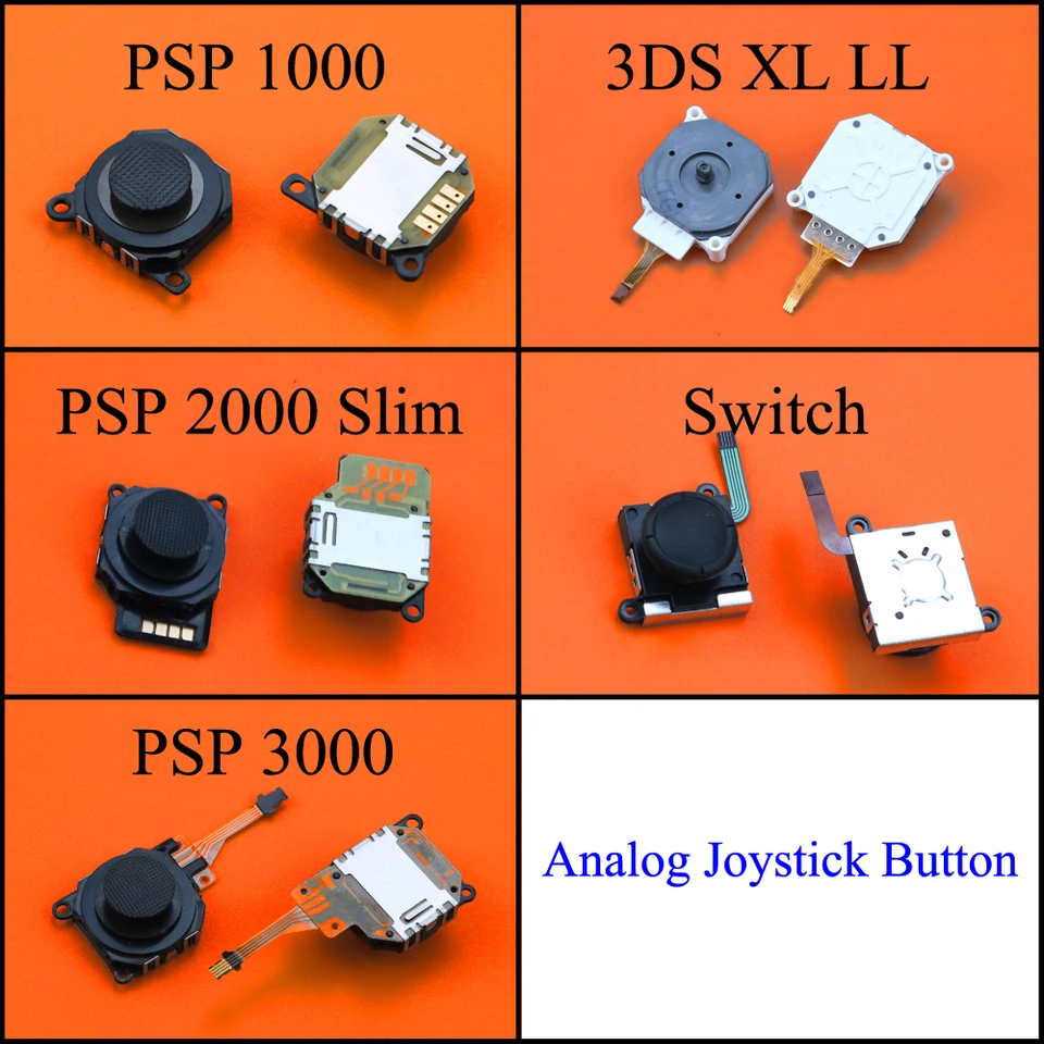 YuXi Black 3D Button Analog Joystick for PSP1000/2000 slim / PSP