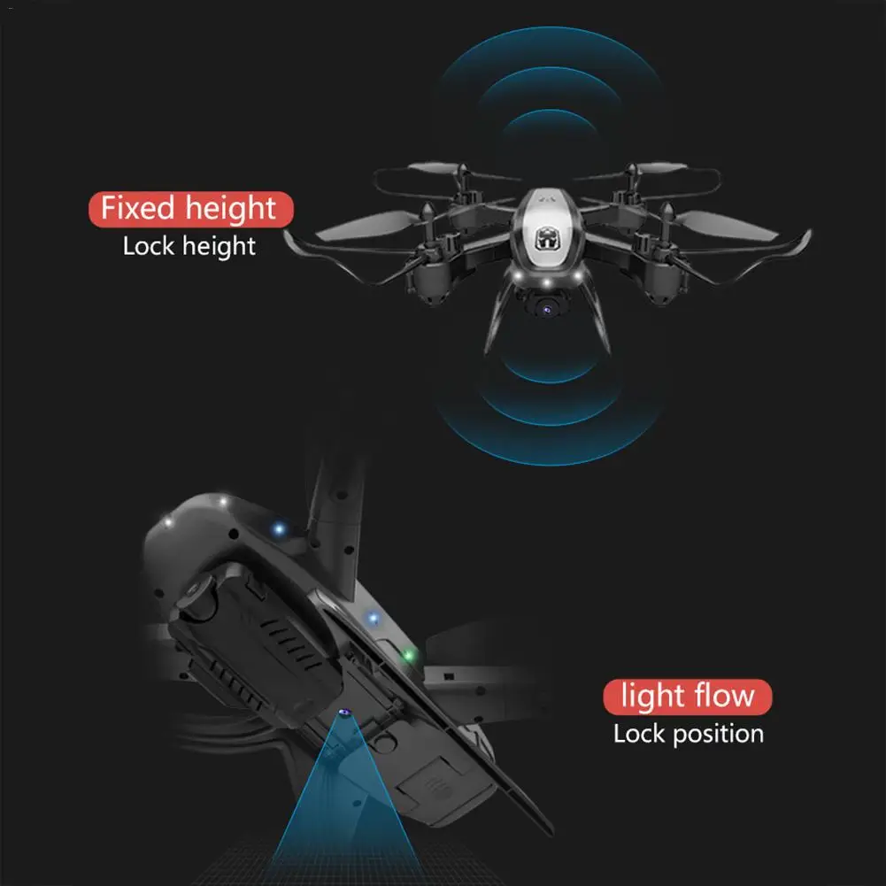 2.4GHz Remote Control Drone Aerial Photography Foldable Quadcopter Optical Flow Positioning 4K Camera FPV With LED Light