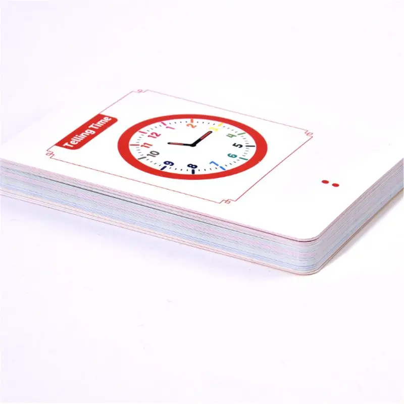 Telling Time Flash Cards Montessori Toy for Children Kids Early Preschool Learing Time Teaching Aids