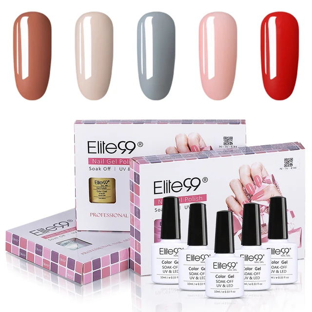 Elite99 5 teile/los 10ml Gel Nagellack Mit Geschenk Box Candy Farbe Soak Off UV Gel Polnischen Semi Permanent nail art Emaille Lack