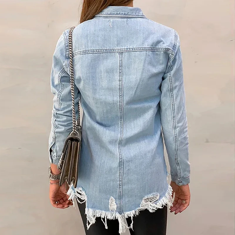 discount Women Denim Jacket 2019 Vintage Casual Button Coat Autumn Spring Streetwear Outerwear Women Coats B