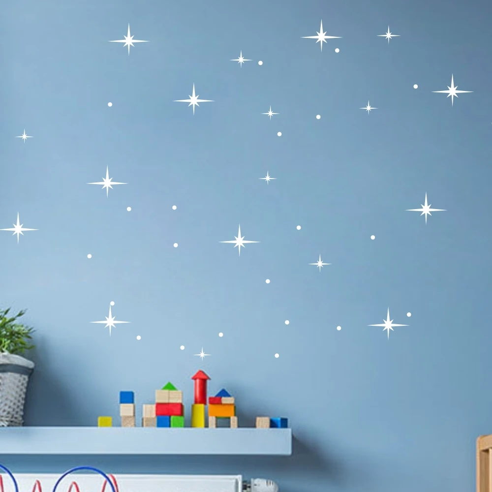 DIY милые звезды и точки наклейка на стену для детской комнаты фоновая наклейки