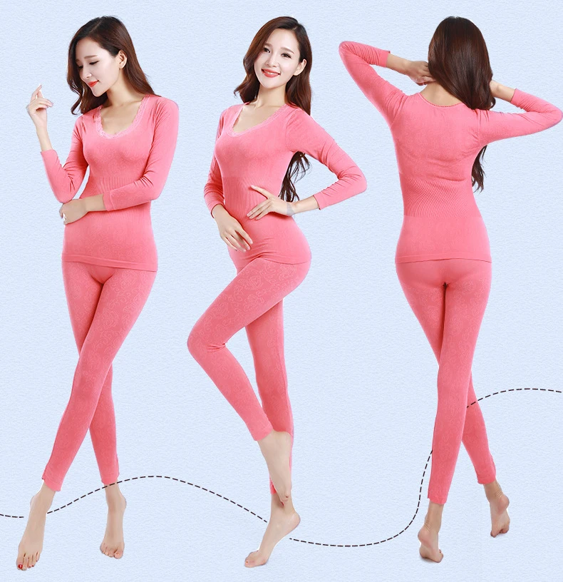 Jerrinut thermal underwear women long johns women for winter Warm long johns cotton sexy thermal underwear set for women 10 (2)