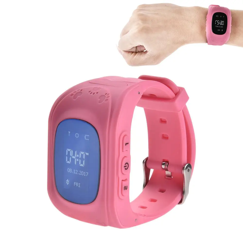 Hot Pink Gps позиционирование Смарт наручные часы водонепроницаемые английские позиционирование телефон часы с анти-потери gps трекер SOS вызова локатор местоположения - Цвет: Hot Pink
