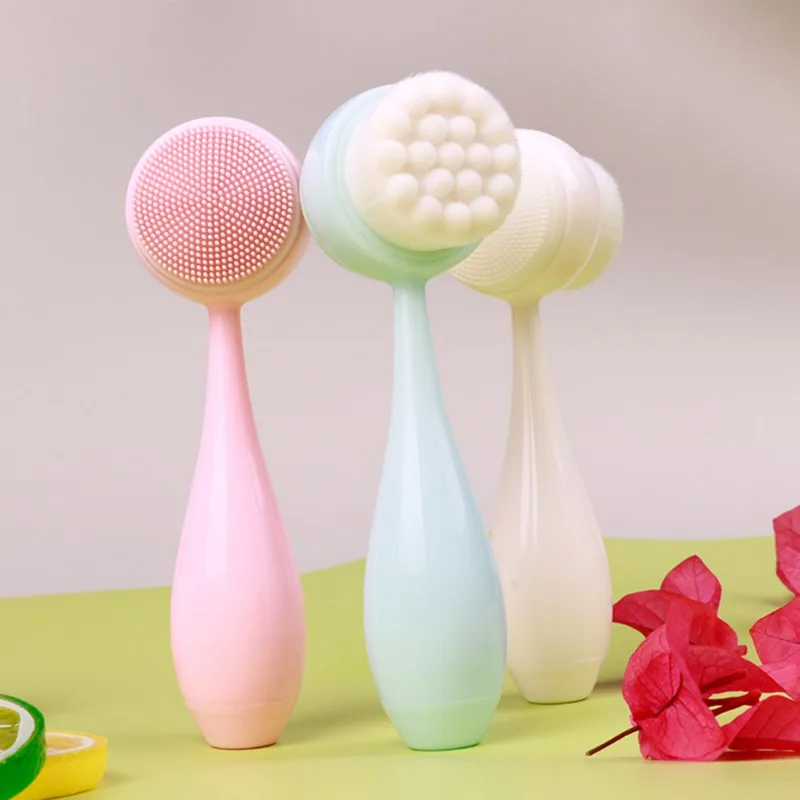 

Face Cleaning Vibration Massage Face Washing Product Skin Care Tool Portable Silicone Facial Cleanser Brush