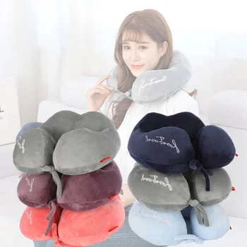 

U-shaped Pillow Unisex Soft Travel Neck Protective Pillow Plane Scientific Posture Correction Sleeping Student Memory Pillow