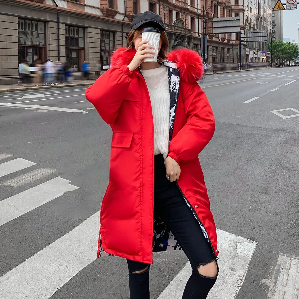 JAYCOSIN/Новинка года; Стильное женское пальто; верхняя одежда; осеннее высококачественное плотное пальто; женская Свободная Повседневная тонкая Зимняя Толстая куртка для женщин - Цвет: Красный