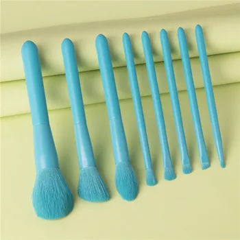 

8Pcs Makeup Brushes Set Blue For Foundation Blush Eyeshadow Concealer Powder Lip Make Up Cosmetics Brush Makeup Pen T08096