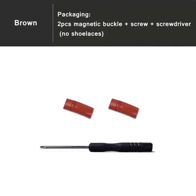 4pcs/pair Shoelace Buckle Metal Shoelaces Magnetic buckle Accessories Metal Lace Lock DIY Sneaker Kits Metal Lace Buckle Brown