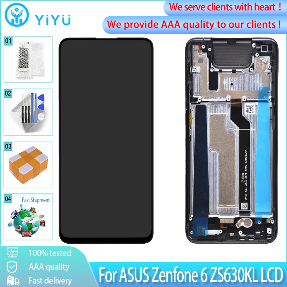 ЖК-дисплей 6 4 дюйма для ASUS Zenfone ZS630KL I01WD сенсорный экран с рамкой дигитайзер замена
