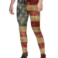 Ретро Американский Флаг брюки для мужчин леггинсы с карманами животик контроль Buttery мягкие День благодарения полной длины по колено дышащие N