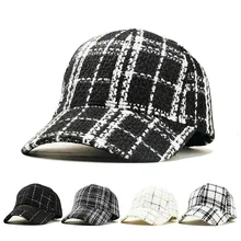 Модная зимняя клетчатая Толстая Женская бейсбольная кепка, осенняя плюшевая утолщенная Студенческая теплая Кепка, регулируемые шапки Gorras Para Hombre