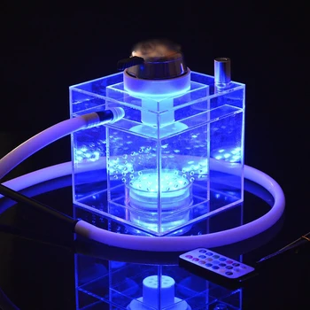 

Transparent Square Acrylic chicha Hookah Shisha Cup With LED Light Sheesha Smoking Accessories Nargile for Shisha Hookah Set
