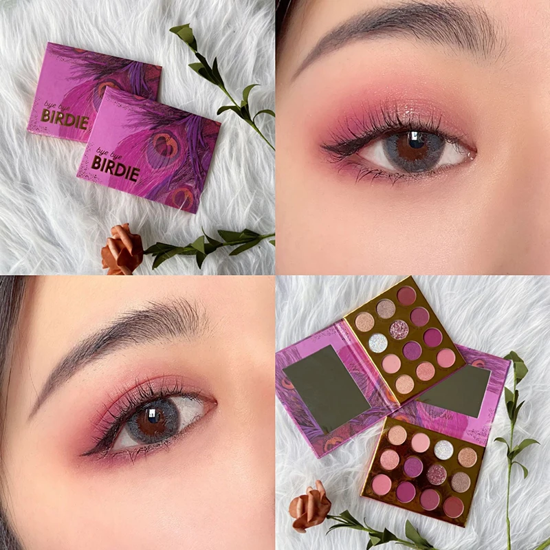 

GUICAMI Jimmy Ka Peacock Feather Shimmer 12 Color Eyeshadow Palette Matte Earth Color Eyeshadow Makeup