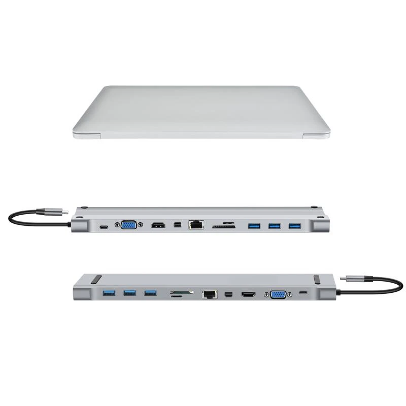 ABKT-11 в 1 концентратор Usb Type C к Hdmi Vga Rj45 Usb 3,0 концентратор конвертер с Sd/Tf кард-ридер Usb C адаптер для Macbook Pro