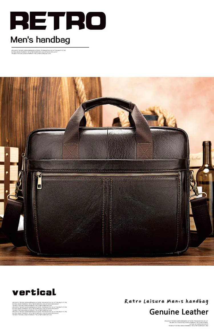 Новая Винтажная классическая мужская сумка для ноутбука из натуральной воловьей кожи сумки на плечо для мужчин портфель сумка мужская дорожная сумка