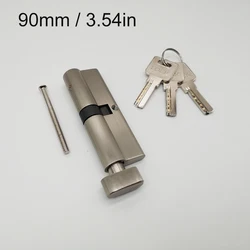 Ospon 90mm euro padrão perfil sólido latão cilindro chave 45x45 snkt com acabamento de escova de níquel, 3 pces chaves normais