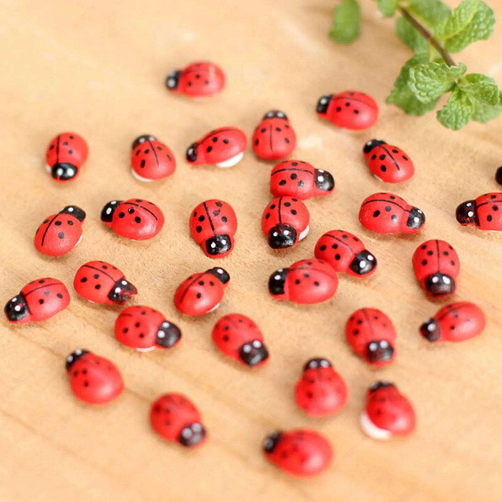 150 mini coccinelle decorative in resina rossa a forma di coccinella, animali da regalo, mini insetto simulazione 3D, decorazione per unghie, diamanti