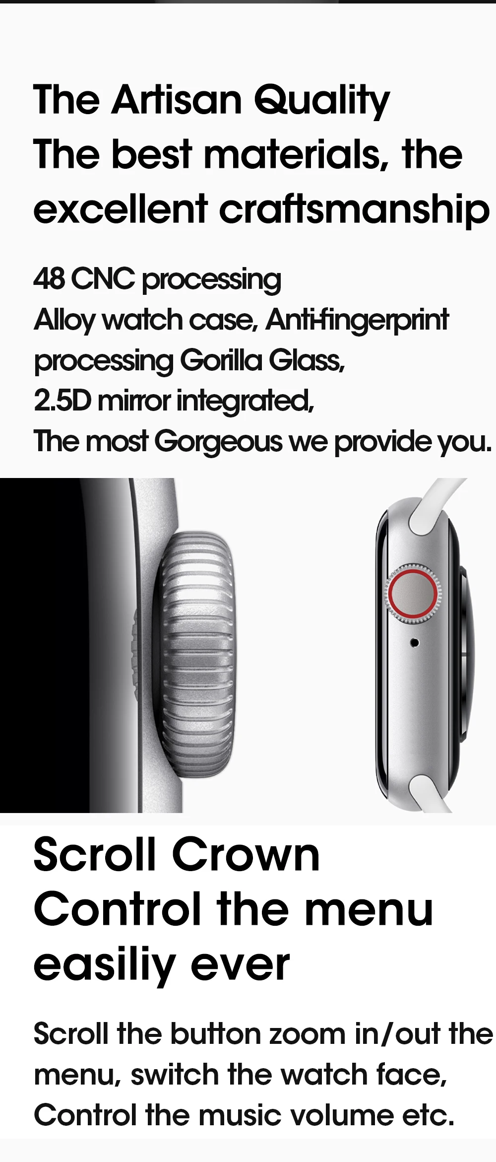 W37 Smart Watch Series 7 Bluetooth Call 1.75 Inch 320*385 IP68 Waterproof Customize Dials Face - ANKUX.COM