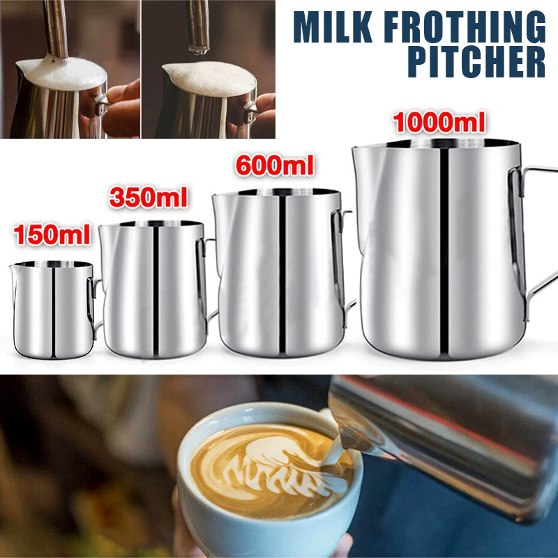 1pcステンレス鋼ミルク注ぐポットカップマグ泡立て器ポット水差しコーヒーラテ容器ピッチャーキッチン用品 Aliexpress ホーム ガーデン