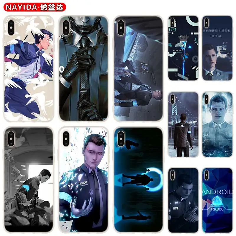 Мягкий чехол для iPhone 13 12 11 Pro X XS Max XR 6 7 8 G Plus SE 2020 Mini Чехол Детройт стать человеком |