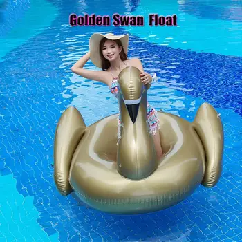 

1.9m pvc golden swan inflatable water float rider Summer Lake Swimming Water Lounge Pool float Kid Giant Rideable Swim Swan