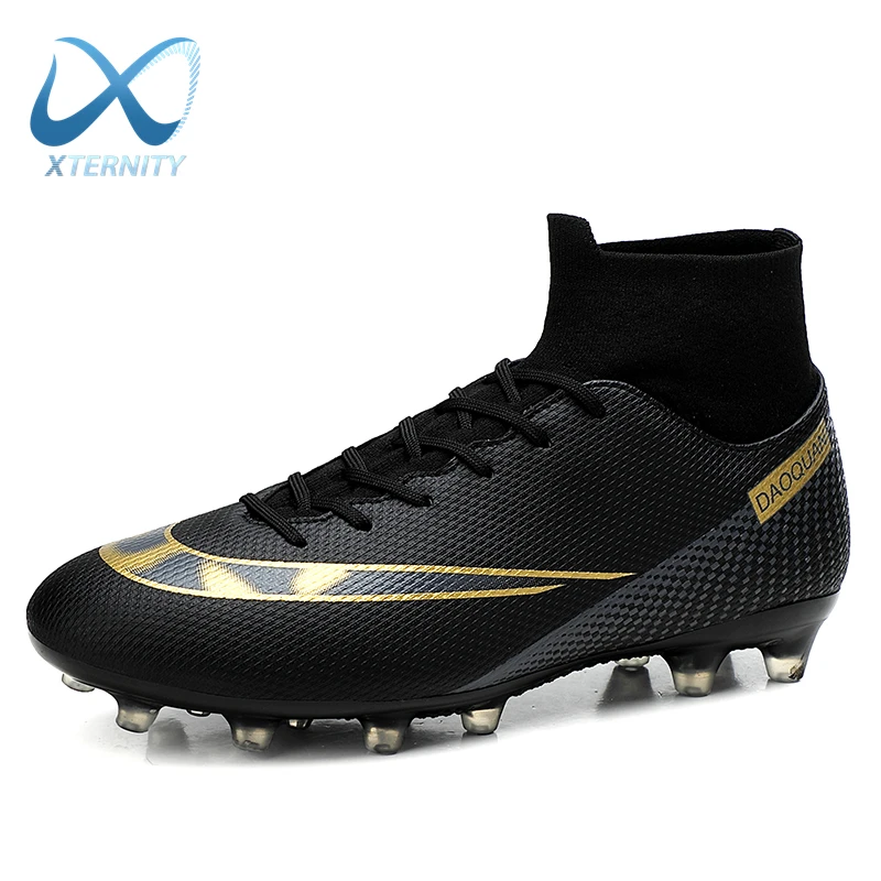 Hot Sale High Ankle Soccer Shoes Outdoor Nonslip Ag/tf Football Boots