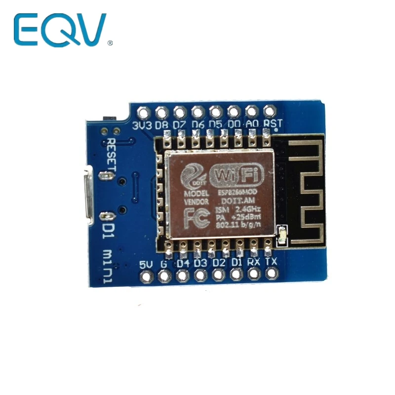 Фото Плата для разработки EQV D1 Mini, ESP8266, ESP-12, ESP-12F, CH340G, CH340 V2, USB, WeMos, Wi-Fi, D1, Mini, NodeMCU, Lua, IOT, 3,3 В, с контактами №5