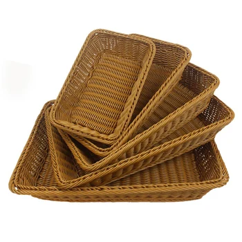 

Plastic Woven Basket Multipurpose Bread Fruit Storage Basket Supermarket Hotel Display Baskets torage BasketsS/M/L/XL/2XL TB