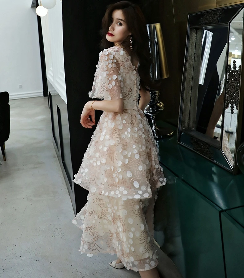 Новые дизайнерские короткие кружевные платья для выпускного вечера Vestidos de Festa элегантное платье с рисунком Иллюзия вечернее платье